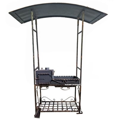 Кованый мангал с крышей