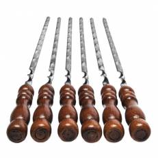 Набор шампуров из нержавеющей стали с дере..