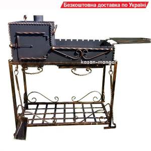 Мангал кованый c печкой под казан "Запорізька Січ" 3 мм.