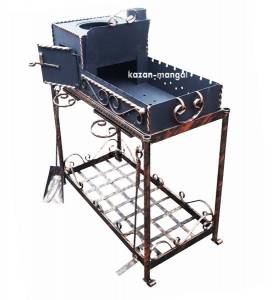 Мангал кованый c печкой под казан "Запорізька Січ" 3 мм.