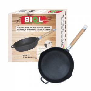 Сковорода Биол чугунная 26 см. со съемной ручкой