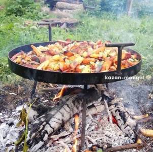 Сковорода из диска бороны "Козачка" 400 мм. с крышкой