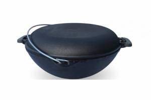 Чугунный казан Биол татарский 40 см., 12 л. с крышкой сковородой 0912К