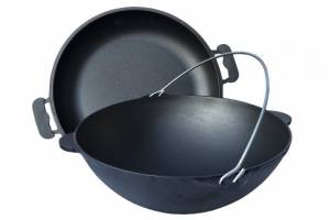 Чугунный казан Биол татарский 40 см., 12 л. с крышкой сковородой 0912К