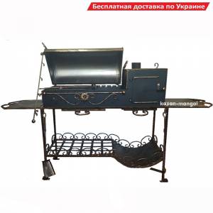 Мангал кований з пічкою та грилем "Мега Січ"