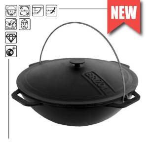 Казан чугунный татарский Brizoll 6 л. с крышкой