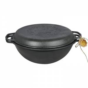 Казан узбецький WOK Наша Майстерня з кришкою-сковородою 12л, 40см 