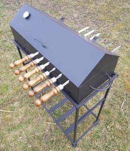 Мангал-гриль "Тризуб" з кришкою