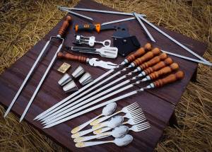 Подарочный набор шампуров в кейсе "Козак Люкс" 26 предметов