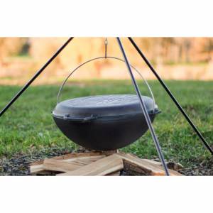 Казан чугунный татарский Brizoll 8 л. с крышкой-сковородой гриль