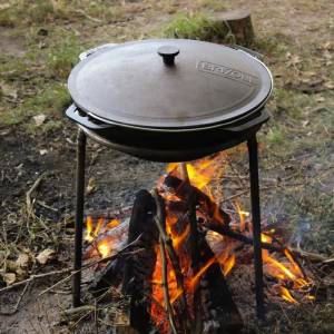 Казан чугунный татарский Brizoll 8 л. с треногой и крышкой