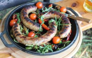 Казан чугунный татарский Brizoll 8 л. с треногой и крышкой-сковородой