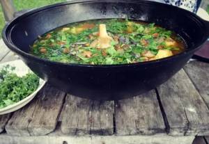 Узбекский наманганский казан чугунный 22 л с крышкой