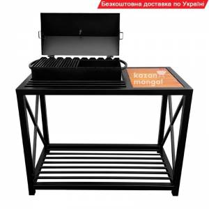 Мангал-гриль лофт на 9 шампурів 4 мм. з Х-образною станиною