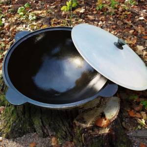 Казан наманганский чугунный 30 л с крышкой