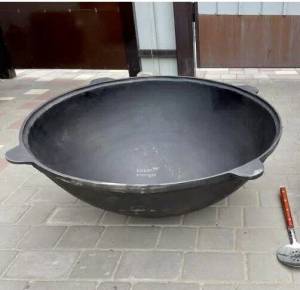 Узбекский наманганский казан чугунный 80 л с крышкой