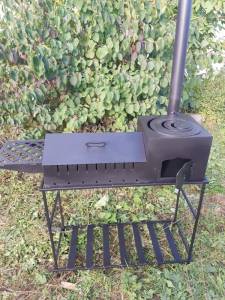 Мангал гриль з пічкою 4 мм